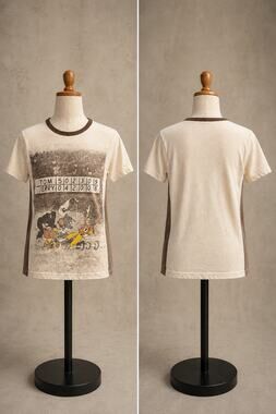 Vintage Campus Espirit Tom & Jerry Football Ringer T-Shirt Made USA 50/50